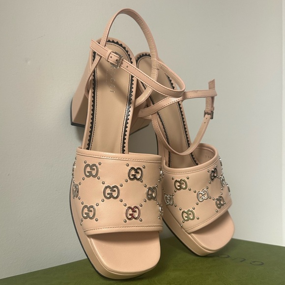Gucci Interlocking G Heel Sandals Size 39 - Picture 3 of 9